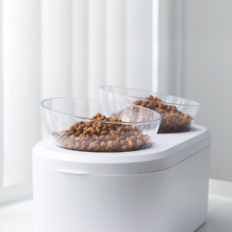 Transparent Double Tilted Bowl – Comfortable Neck-Friendly Meals