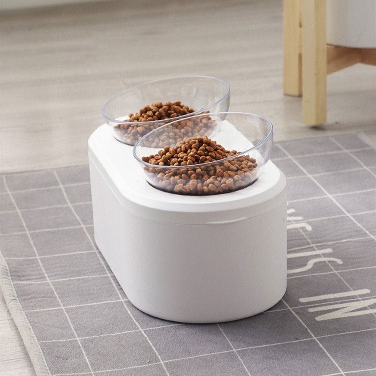 Transparent Double Tilted Bowl – Comfortable Neck-Friendly Meals