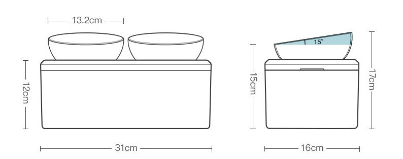 Transparent Double Tilted Bowl – Comfortable Neck-Friendly Meals
